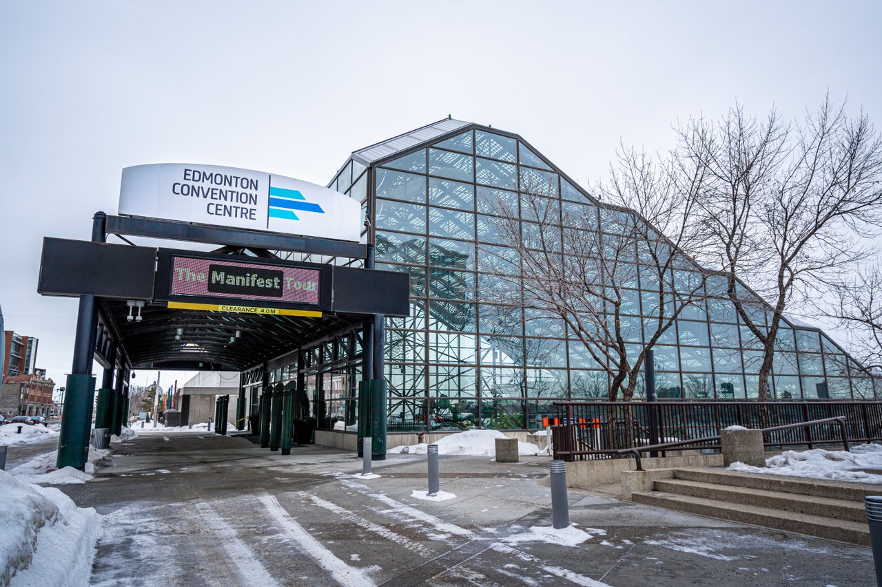 Front view of Edmonton Convention Centre building