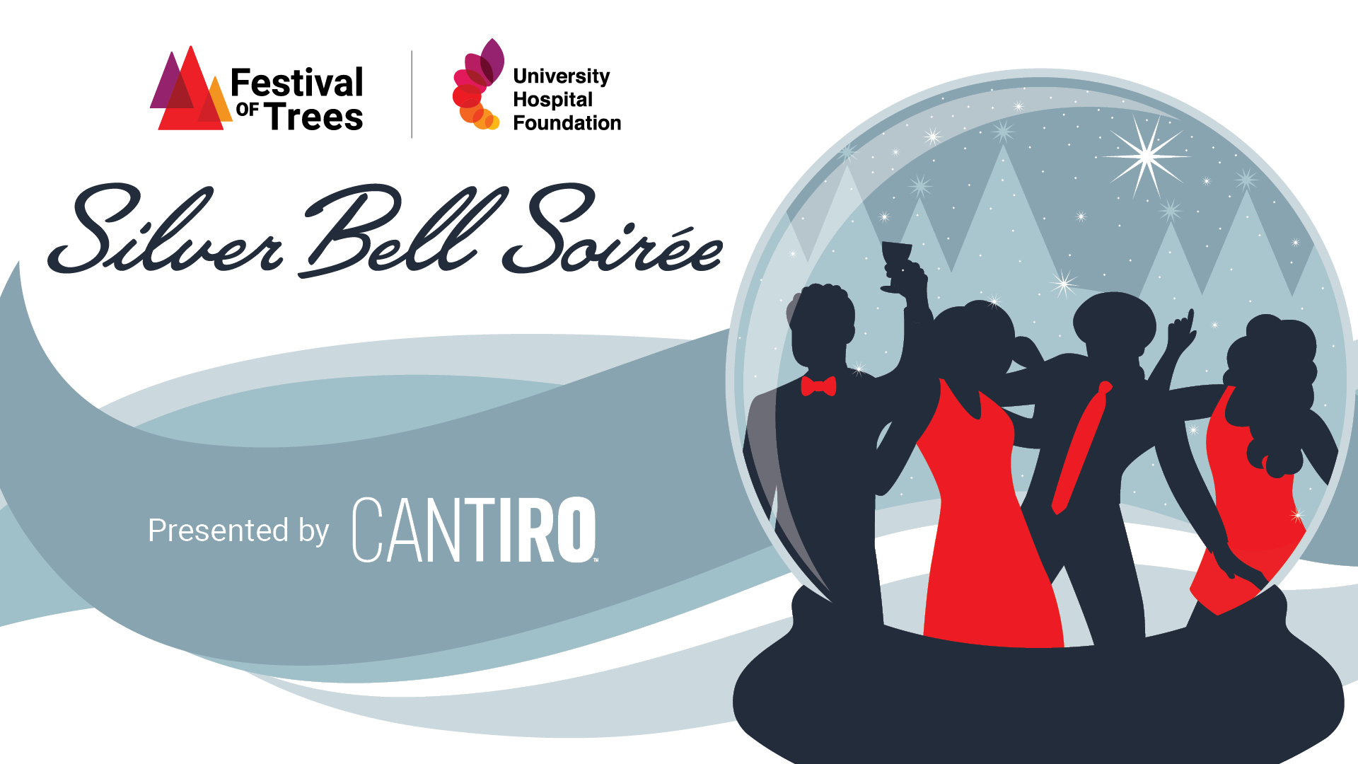 Figures of people dancing in a snow Globe
